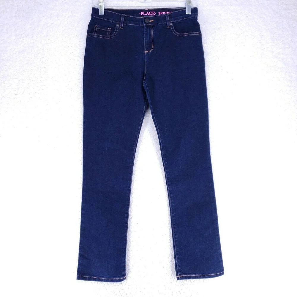 The Children's Place Jeans Girls Size 14 Dark Blue Stretch Super Skinny Denim
